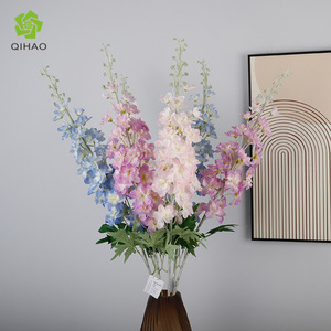 Fleurs artificielles QIHAO en delphiniums, en plastique et soie, haute simulation, pour décorations de maison et de mariage - Product Image 1