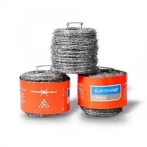 300 350 400 500 metros calibre 12.5 14 15 alambre de puas alambre de espino galvanizado pvc coated barbed wire price from China