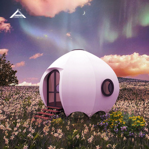 เต็นท์โดมฟักทองแบบกำหนดเอง รีสอร์ทหรูหรา กันน้ำ กันลม ใช้ได้ทุกฤดู สองชั้น สีเบจ เต็นท์แกลมปิ้งซาฟารีกลางแจ้ง - Product Image 3