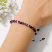 Bracelet en pierres naturelles de 4 mm avec carte de signification, fait à la main, bijoux en pierres de cristal de guérison pour femmes et hommes