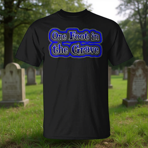 T-shirt One Foot In The Grave, t-shirt promotionnel bleu - Product Image 2