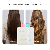 Système de permanente et de lissage capillaire TAKACHIE pH 6.8 400ml X3 avec CC BOND, base d'acides aminés, pour cheveux bouclés naturels et résistants