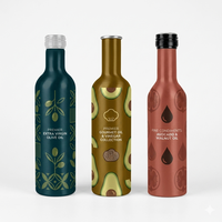 Bouteille en aluminium de 250 ml avec col ROPP, sans BPA, recyclable, bouteille d'huile d'olive de qualité supérieure, huile de cuisson biologique, huile essentielle, emballage métallique