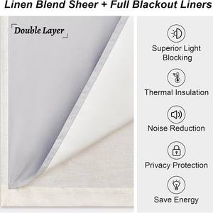 DaiRui all'ingrosso di lusso occhiello oscurante pronto <span class=keywords><strong>per</strong></span> il doppio strato di tenda <span class=keywords><strong>per</strong></span> soggiorno set - Product Image 6