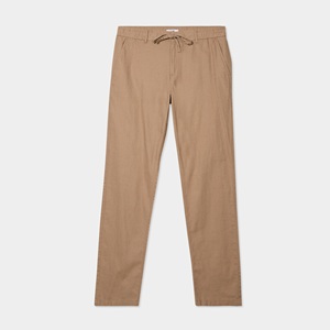 Pantalon chino en toile extensible à chevilles droites pour homme avec taille élastique et poches latérales Vêtement décontracté d'été - Product Image 1