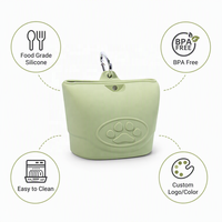 Sac à nourriture pour chien en silicone, étanche, sans BPA, portable, pour l'entraînement, sac de taille pour animaux de compagnie pour l'extérieur