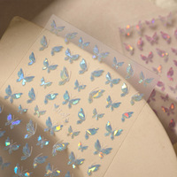 Autocollants pour ongles TSZS, papillons colorés, décorations pour ongles en 3D, autocollants adhésifs pour manucure DIY, vente en gros