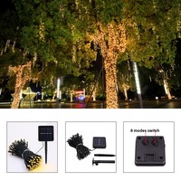 Guirlandes solaires LED IP65 étanches pour extérieur, jardin, Noël, fêtes, éclairage décoratif, vente en gros
