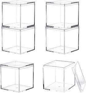 Clear Acrylic <strong>Box</strong> Plastic Square Cube, <strong>Small</strong> Plastic square Cube Containers with <strong>Lid</strong> <strong>Storage</strong> <strong>Box</strong> - Product Image 1