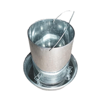 Mangeoire à poulets pour élevage, abreuvoir galvanisé pour poules avec poignée pratique, mangeoire automatique pour poulets de chair pour volailles