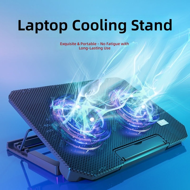 Durable Adjustable Laptop Cooling Pad Usb Port Metal Mesh Laptop Cooler Fan Led Light Laptop Cooling Stand Office