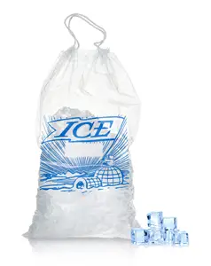 ถุงเก็บน้ำแข็งทนทานขนาดใหญ่20ปอนด์,ถุงเก็บน้ำแข็งพลาสติกแบบปิดมีเชือก