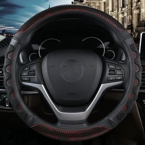 Funda de <span class=keywords><strong>Volante</strong></span> de Coche de Cuero y Fibra de Carbono de Alta Calidad de 38 <span class=keywords><strong>cm</strong></span>, Antideslizante, Universal, Accesorio Interior Deportivo - Product Image 4