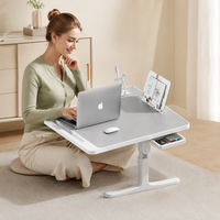 Table de chevet pliable AOR L2 à hauteur réglable et bureau d'étude avec surface en bois MDF pour usage domestique ou au bureau