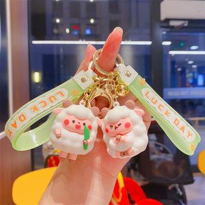 Lindo Llavero de Oveja 'Baa Baa', Colgante de Silicona Tridimensional de <span class=keywords><strong>Cordero</strong></span>, para Coche, Bolso, Regalos Pequeños para Parejas - Product Image 3