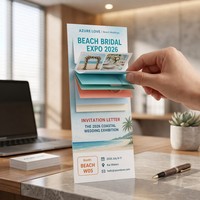 Tarjeta de presentación tipo cascada para expositor de bodas con pestañas de categoría en cascada para lugares, floristas, fotógrafos y músicos