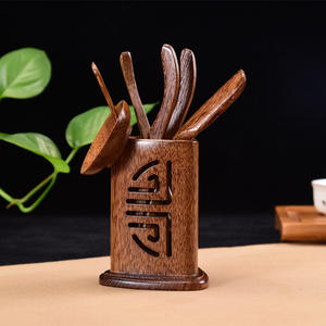 Boîte à <span class=keywords><strong>thé</strong></span> en bois de style chinois vintage, double bonheur creux, semi-circulaire carrée - Product Image 1