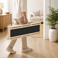 Rampe pour chien pour lit surélevé, hauteur réglable, avec tapis antidérapant et barrières latérales, rampe portable en bois pour chiens de petite à grande taille