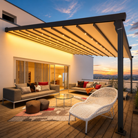 Pergola de jardin électrique imperméable d'extérieur, pliable automatiquement, auvent télescopique en aluminium, toit rétractable en PVC pour terrasses