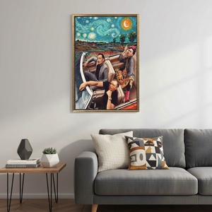 Modern <b>Canvas</b> Print: Elegant Artistic Decor Inspired by Frida, Van Gogh, Dali,GOLD <b>FRAMED</b> <b>CANVAS</b> - Product Image 3