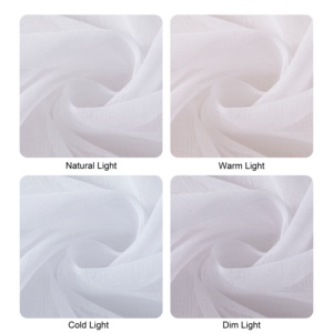 Klasik 80GSM Dolly Polyester Şeffaf <span class=keywords><strong>Voile</strong></span> Perdeler Yumuşak Işık Filtreleyici Zarif 2'li Set Beyaz Şeffaf Perde - Product Image 5