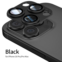 Protection d'Objectif de Caméra en Verre Trempé 9H et Aluminium Métal pour iPhone 16 Pro Max et iPhone 16