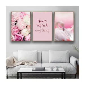 Cadre d'impression avec toile moderne, 30x40cm, impressions murales en HD, de couleur rose, décoration pour la maison
