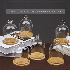 Vente en gros <span class=keywords><strong>de</strong></span> dôme en verre pour la décoration intérieure Couvercle en verre OEM <span class=keywords><strong>de</strong></span> cloche <span class=keywords><strong>de</strong></span> présentation dôme en verre Forever Flower dôme en verre avec base <span class=keywords><strong>de</strong></span> lumière LED - Product Image 2