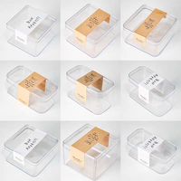 Vente en gros, nouveauté, boîte à gâteau en plastique transparent en velours rouge pour biscuits aux fruits, écologique, recyclable, pour sandwich, sushi, stockage des aliments