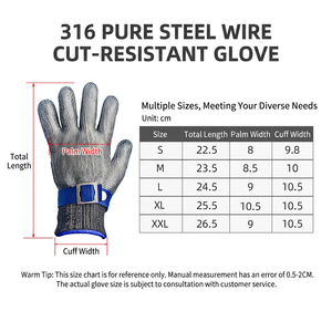 <b>Chain</b> Mail <b>Safety</b> Gloves Cut Resistant Work Gloves Welding Grinding Handling Gloves for Metal Fabrication - Product Image 5