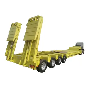 4 trục 50 60 tấn thủy lực đoạn đường nối cổ ngỗng lowbed bán Trailer lowboy Trailer thấp giường Trailer