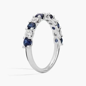 New Arrived Factory Jewelry 925 Sterling <strong>Silver</strong> <strong>Stacking</strong> <strong>Rings</strong> White And Blue Sapphire 2.5mm 3mm Eternity Band <strong>Ring</strong> - Product Image 5