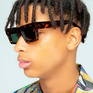 Lunettes de soleil tendance vintage rétro multicolores pour hommes, monture contrastée classique, verres carrés colorés pour hommes et femmes - Product Image 4