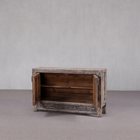 Buffet de salle à manger classique de luxe en bois d'orme massif, écologique et fait main, couleur Wabi-Sabi, pour mobilier de maison dans le salon