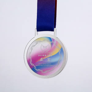 अनुकूलित क्रिस्टल ग्लास पदक उच्च बनाने की क्रिया धातु पदक थोक खेल उपकरण - Product Image 2