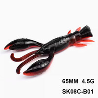 Leurre souple coulant pour la pêche aux crevettes 65mm 4.5g 8 pièces par paquet