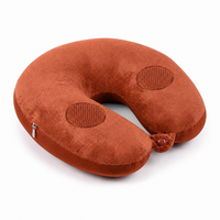 Oreiller musical de voyage avec haut-parleur pour avion, train, sieste, coussin de soutien cervical en forme de U, velours super doux et cristallin