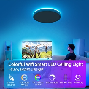 Kho 24 Wát thông minh ánh sáng Trần tuôn ra núi Led <span class=keywords><strong>Wifi</strong></span> ánh sáng với điều khiển từ xa và tương thích với Alexa Google nhà - Product Image 2