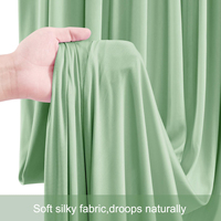 5.25ft X 10ft Kain Spandex Hitam Hijau Sage Bebas Kerut Merek YS Berkualitas Tinggi untuk Dekorasi Latar Belakang Pernikahan, Pesta, dan Bayi