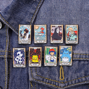Grosir Anime gaya Bohemian <span class=keywords><strong>Tarot</strong></span> Enamel pin logam keras dengan kerah lembut lencana Casting tema kartun Teknik - Product Image 3