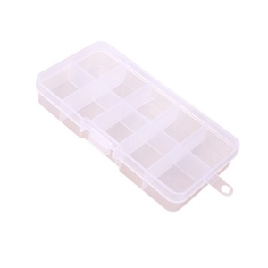 10 Compartment Plastic Storage <b>Box</b> <b>With</b> <b>Lid</b> Transparent Jewelry Organizer For Beads And Accessories <b>Small</b> Size 12.8x6.5x2.1cm - Product Image 4