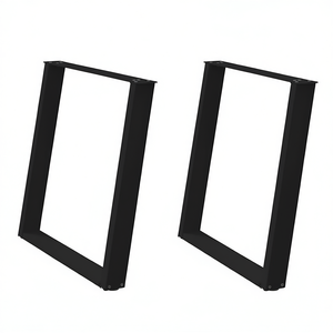 <b>Adjustable</b> Black Steel Dining <b>Table</b> Legs Rectangular Industrial Furniture Leg D0100XTDBJG - Product Image 1