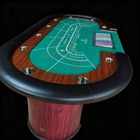 Table de poker Texas Hold'em avec éclairage, en bois, pour 9-10 joueurs, pour le divertissement