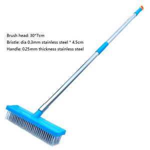 Brosse à récurer pour sol robuste avec brosse à récurer pour pont en acier inoxydable avec manche long - Product Image 2