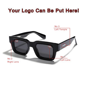 نظارات شمسية نسائية فاخرة من مادة تي آر 90، نظارات شمسية للجنسين من الأسيتات، نظارات عتيقة مربعة الشكل للرجال - Product Image 2