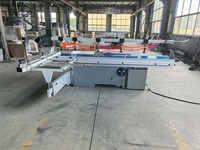 Scie à panneaux à table coulissante pour le travail du bois avec poutre de pressage pneumatique, double scie à rainurer, inclinaison à 45 degrés pour panneaux MDF et mélaminés