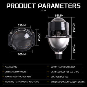 Sanvi Usine Prix 2.5 pouces S6 Pro Bi Led Projecteur Lentille 6000K 48 W/pcs Led Lentille Phares <span class=keywords><strong>feux</strong></span> <span class=keywords><strong>de</strong></span> croisement - Product Image 6