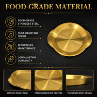 Assiettes de Présentation Modernes Minimalistes en Acier Inoxydable à Double Poignée, Écologiques et Lavables au Lave-Vaisselle, Plateaux pour Steaks pour Restaurants