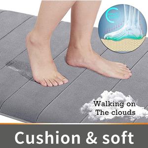 Effen Kleur Waterabsorberende Zachte Aangepaste Logo Voetmat Antislip Pvc Badkamer Vloermat Badmat - Product Image 4