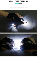 Guantes de Pesca de Medio Dedo con Linterna LED, Impermeables, para Senderismo, Campamento, Pesca, Rescate, Supervivencia, Iluminación, Reparación de Automóviles